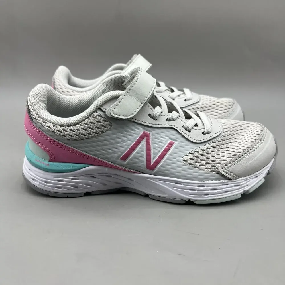 New Balance 680v6 Comfort Sneakers Youth Size‎ 1 Gray Pink Lace Up Strap Shoes
